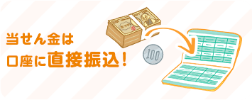 当せん金は口座に直接振込!