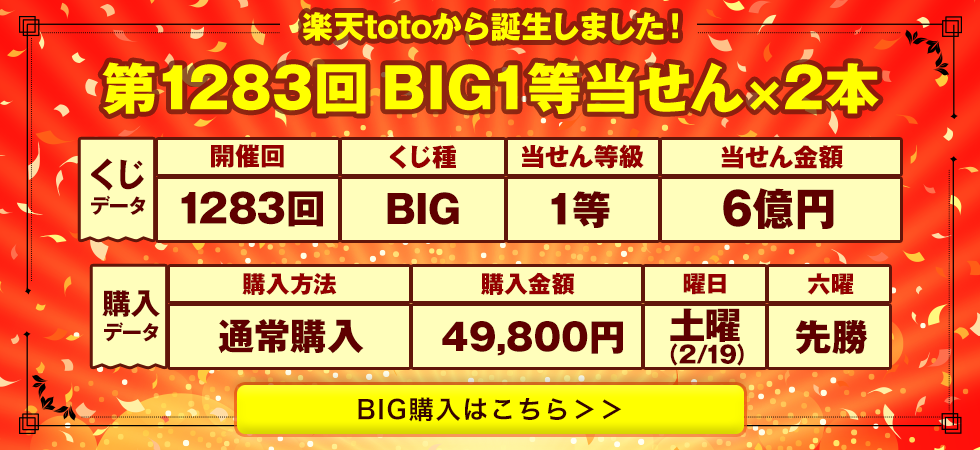 楽天toto Big Totoをネットで購入 ポイントも貯まる